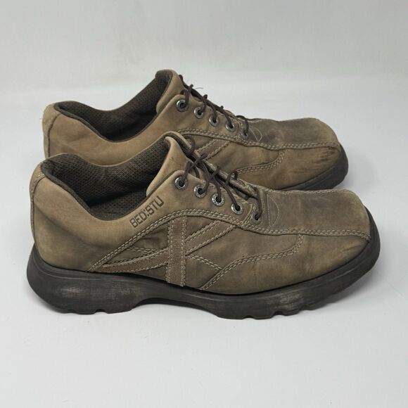 Bed Stu Shoes Mens 11 EU 44 Brown Letter Chunky Soles Square Toe Lace Up Y2K main image 9